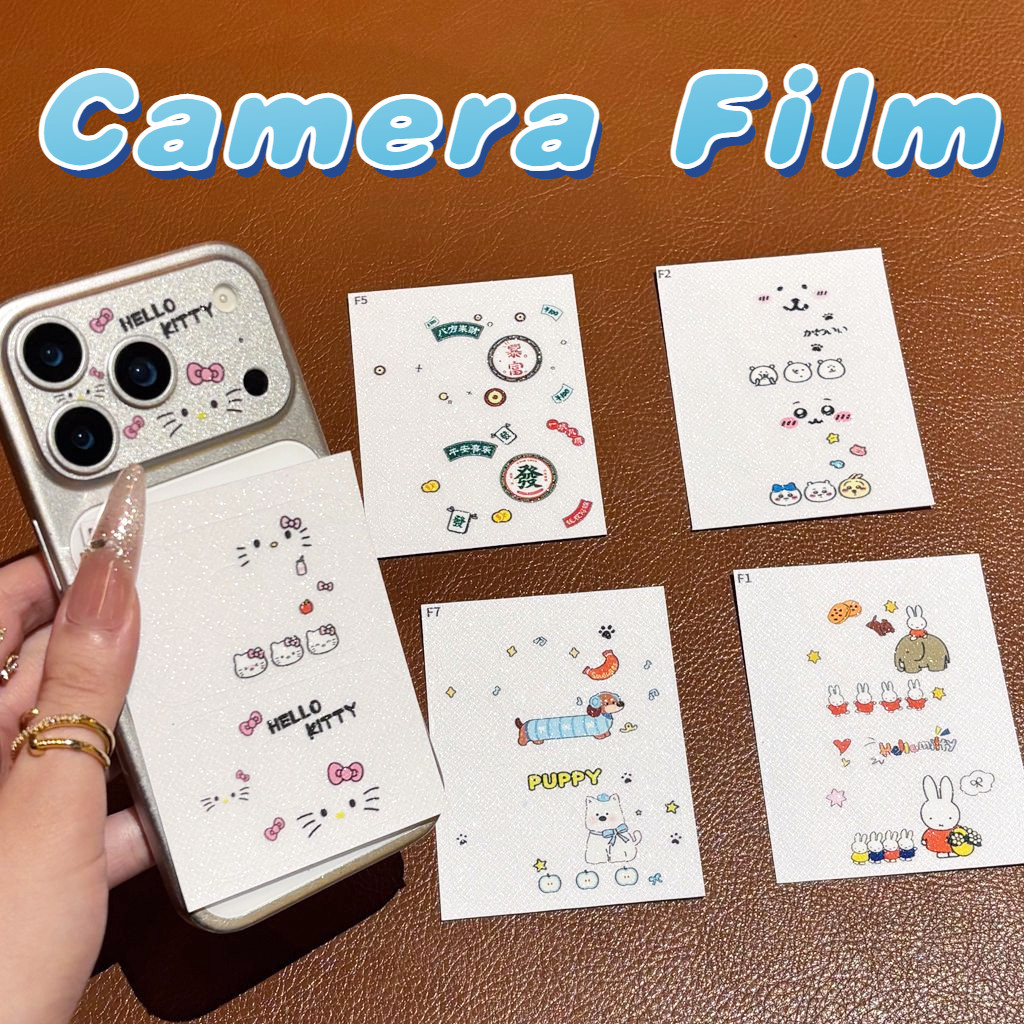 2 Gói Điện Thoại Camera Trang Trí Phim Cho iPhone 17 Pro Max Hoạt Hình Đáng Yêu Twinkle Hello Kitty Crayon Shin-chan CNY Phong Phú Điện Thoại Di Động Trong Suốt Mặt Sau Miếng Dán Phụ Kiện Trang Trí