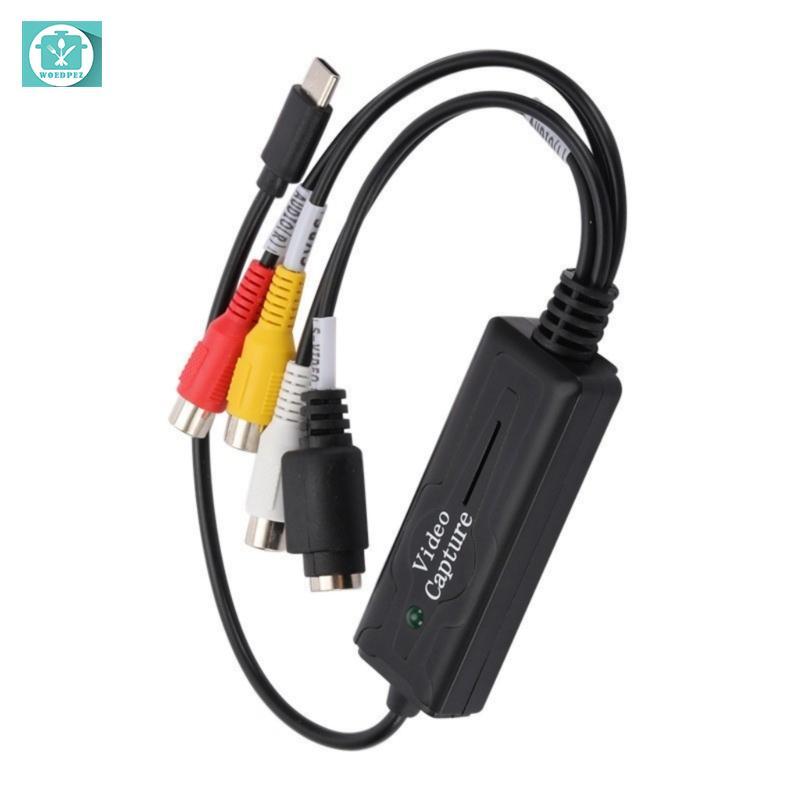 Thẻ ghi video USB Woedpez Bộ chuyển đổi kỹ thuật số S-video sang USB2 0 Ghi video
