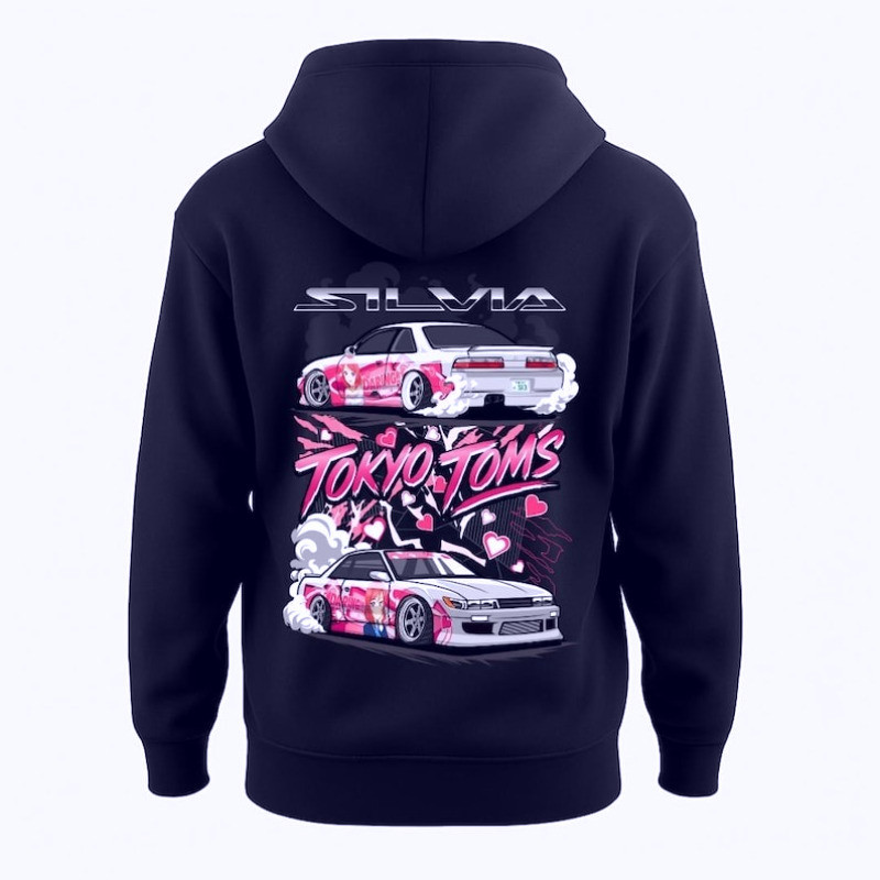 Hàng sẵn có - Áo len có mũ trùm đầu thiết kế Anime S13 Silvia JDM Drift, phù hợp cho cả nam và nữ