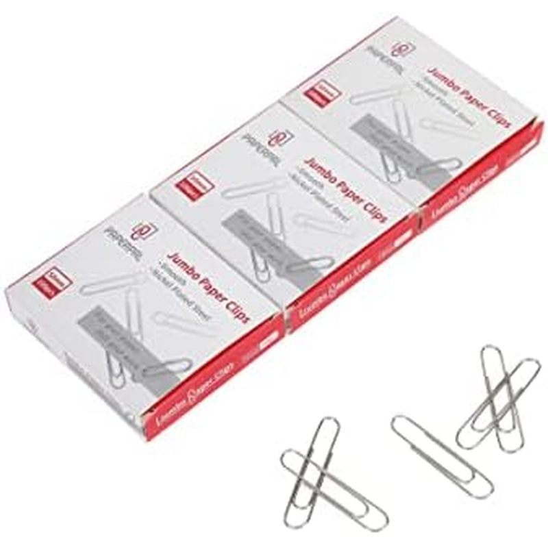 PAPERPAL Paperclips for Office School & Personal Use, #1 Nonskid Paper Clip (1-2/7"), 2000 Medium Pa