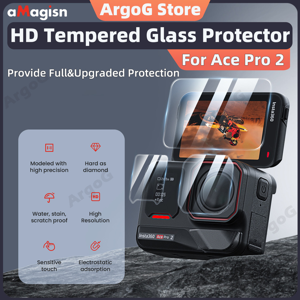 aMagisn Miếng Dán Màn Hình Kính Cường Lực 9H cho Insta360 Ace Pro 2 Phụ Kiện Ace Pro 2