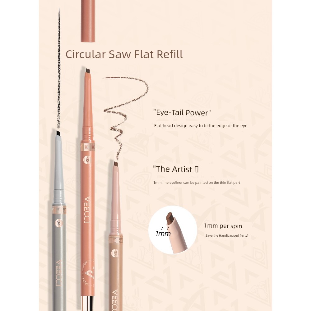 bút chì kẻ mắt eyeliner Bút kẻ mắt dạng lỏng lâu trôi Veecci Brown không dễ bị nhòe