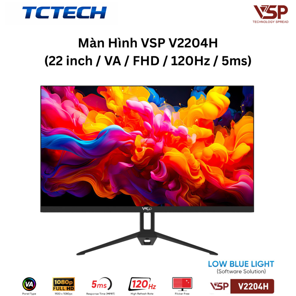 Màn hình phẳng VSP V2204H (21.5 / VA / FHD / 120Hz / 5ms) - Chính Hãng 100%