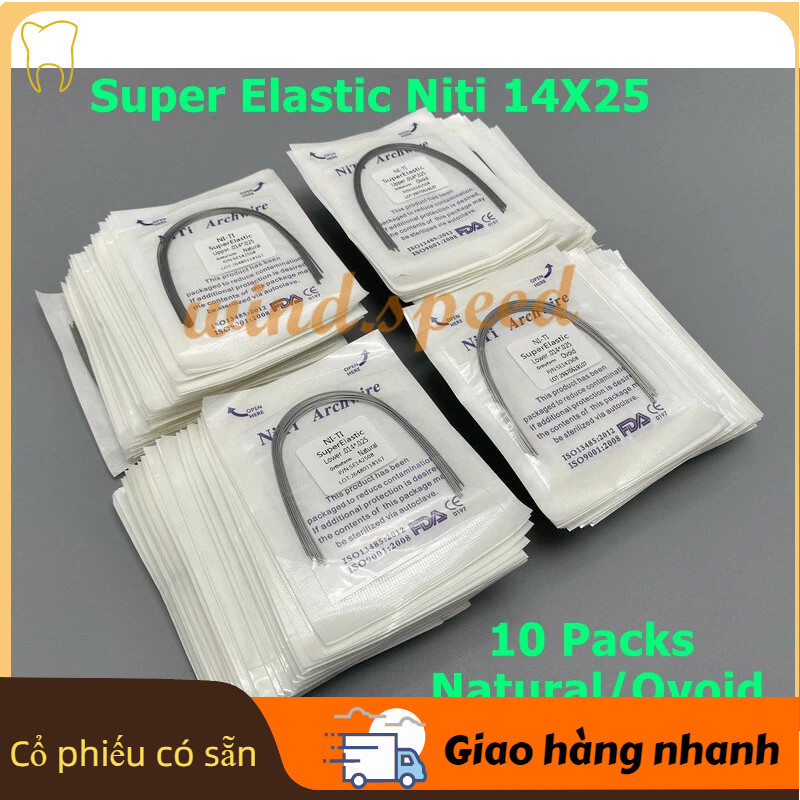 10 Gói Nha Khoa Chỉnh Nha Dây Vòm Siêu Co Giãn NiTi Ovoid Dây Tròn Tự Nhiên Hình Chữ Nhật Ovoid Dạng
