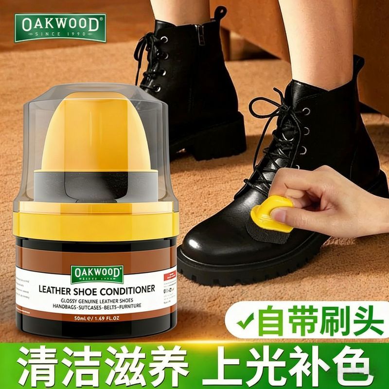 [OAKWOOD] Giày da cao cấp Giày bốt Martin Da thật màu đen Chăm sóc da trong suốt Dầu thật cao cấp kh