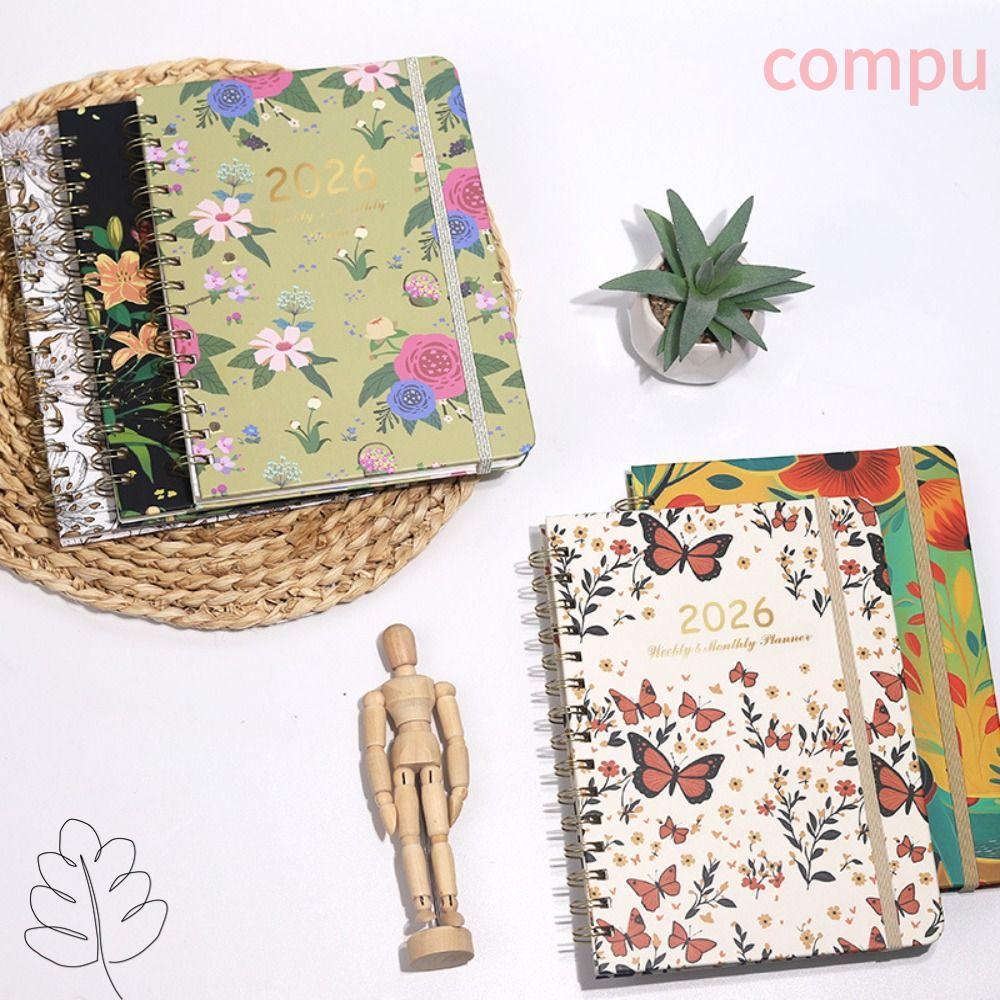 COMPU 2026 Planner, Jan.2026 - Lịch chương trình nghị sự tháng 12.2026 2026, A5 Sổ tay cuộn Tab hàng