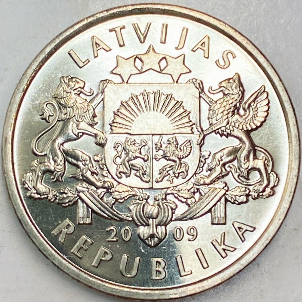 Latvia 2009 1 Lite Đồng Niken Giáng Sinh Cây Giáng Sinh Kỷ Niệm Thương Hiệu Mới UNC 21.7MM / JN