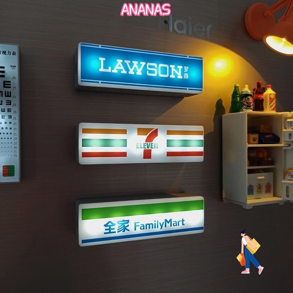 ANANAS Store Nhãn dán tủ lạnh, Trang trí cửa hàng tiện lợi từ tính bằng nhựa, Tủ lạnh phát quang Tra