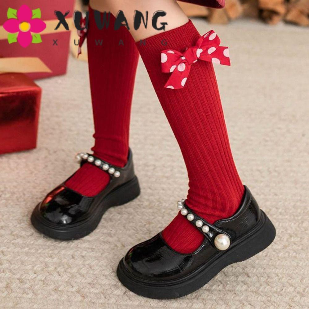 XUWANG Vớ nơ đỏ Lolita JK Thời trang trẻ em