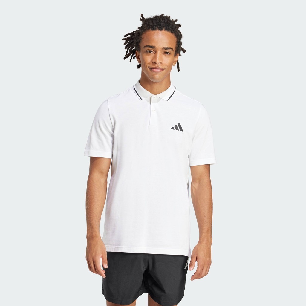 adidas Phong cách sống Áo Polo Piqué Logo Nhỏ Essentials Nam trắng JE9020