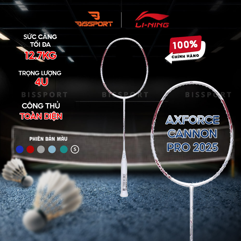 Vợt Cầu Lông Lining Axforce Canon Pro 2025 Chính Hãng - Màu Trắng - Thiên Công - Toàn Diện - Bền Bỉ 