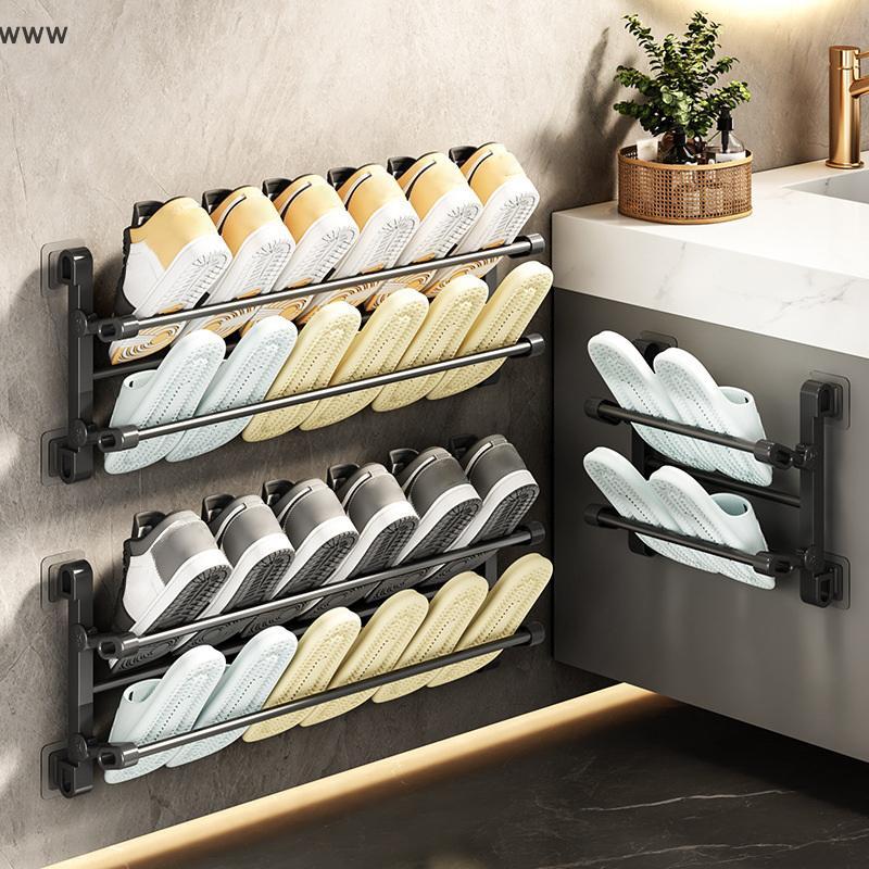 COD Wall Mounted Shoe Rack, Door Hanging Slipper Shelf & Drying Holder new