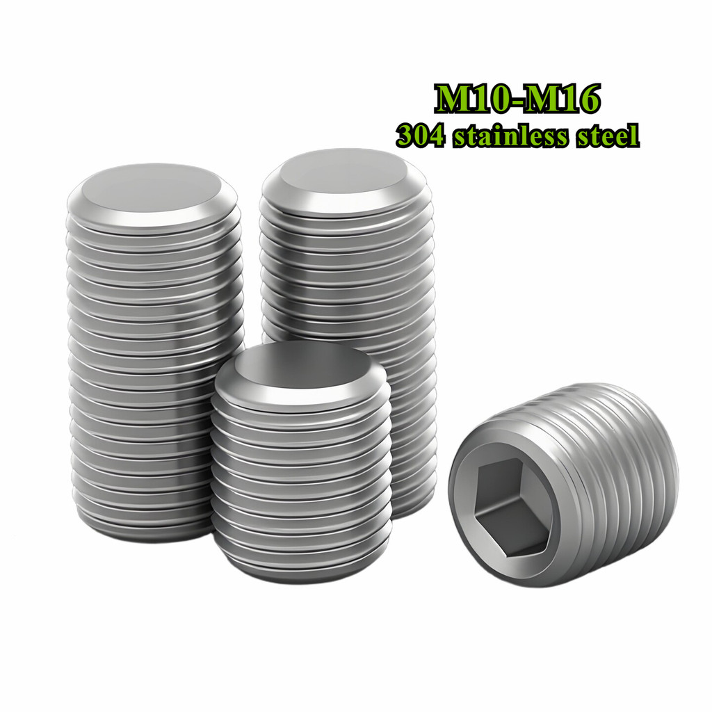 Thép không gỉ 304 đầu phẳng vít cài đặt gạo bên trong vít lục giác dây trên M10 / M12 / M14 / M16 * 
