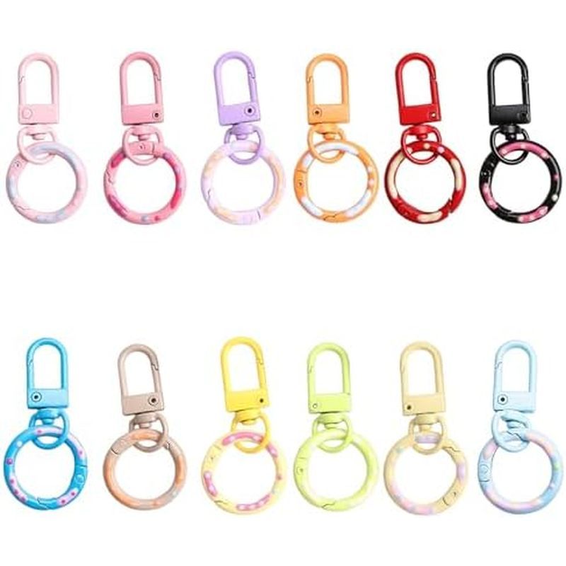 12 Color Lobster Claw Clasp, Colorful Metal Keychain, Snap Lobster Claw Clasp with Spring for Bag Do
