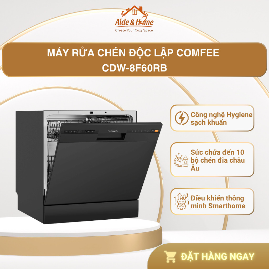 [MIỄN PHÍ LẮP ĐẶT] Máy rửa chén độc lập Comfee CDW-8F60RB - Bảo hành 24 tháng