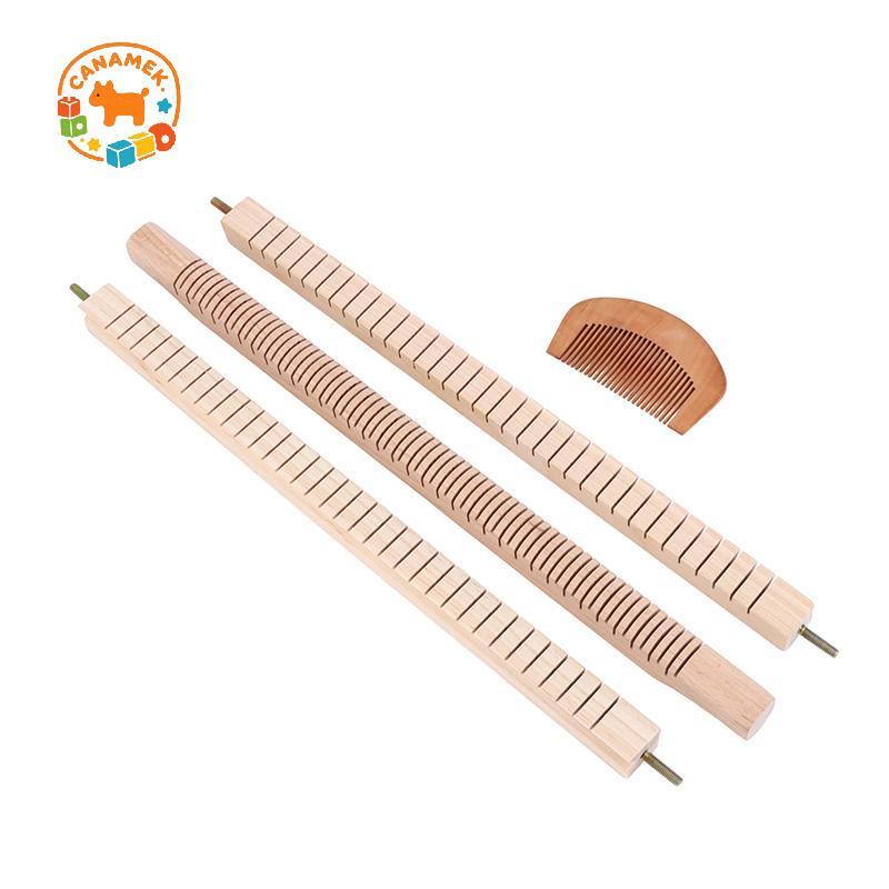 CANAMEK Người Mới Bắt Đầu Dệt Gỗ Khung Khung Dành Cho Trẻ Em DIY Tấm Thảm Huddle Thanh Handmade Thủ 
