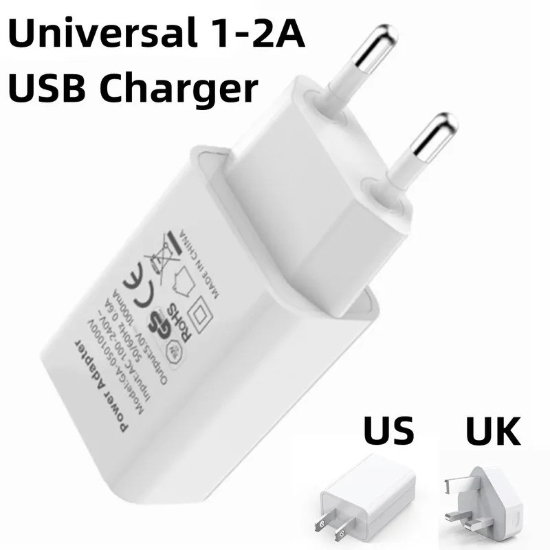Bộ chuyển đổi sạc USB treo tường gia dụng 5V 1a 2A 3A DC Nguồn điện EU US UK AU Plug Adaptor Sạc pin