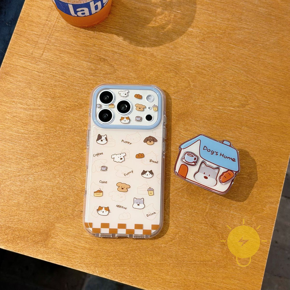 Phone Case For iPhone 17 Pro Max 16 15 with Griptok TPU Animal Grid with Griptok House Air Bag Aesth