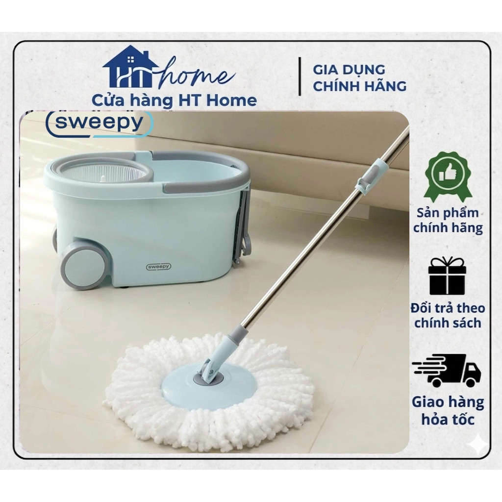 Bộ cây lau nhà xoay tay Locknlock 7L Sweepy ETM971 - hàng chính hãng