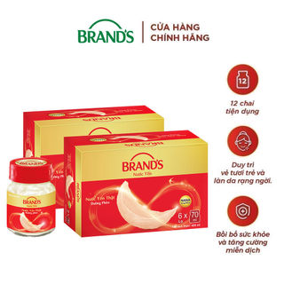 Combo 2 Nước yến thật BRAND'S Đường Phèn (70 ml x 6 lọ)