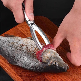 🌈🌈Dụng cụ tẩy vảy cá chuyên nghiệp 2 cạnh Dụng cụ cạo vảy cá bằng tay bằng thép không gỉ Nhà bếp