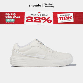  Sneaker Shondo Nam Nữ Shondo Êm Chân Bền Class 1 Trắng Full SND0100 