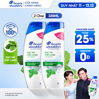   Livestream  Combo 2 Dầu Gội HEAD & SHOULDERS Bạc Hà Mát Lạnh Chai 330ML 