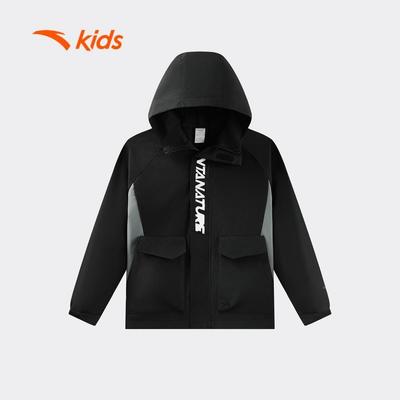 ANTA Kids Áo Khoác Dù Bé Trai Chống Gió Cho  352536616U. Windbreaker Thu Đông Ấm Nhẹ, Chống Nước, Có Mũ