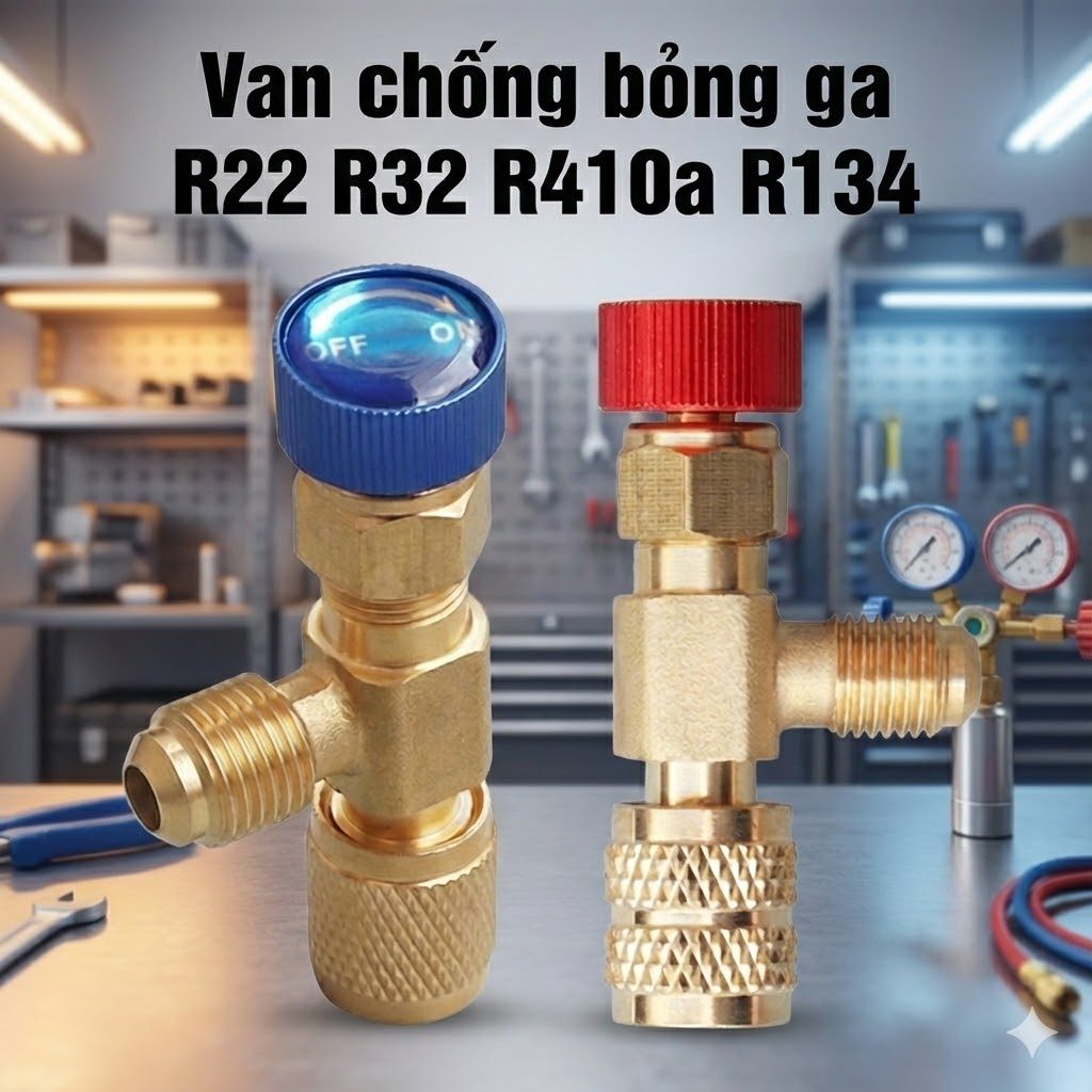 Van An Toàn Cho Máy Điều Hòa R410A R22 1 / 4 " VAN KHÓA GAS CHỐNG BỎNG gas R32, R410a, R22