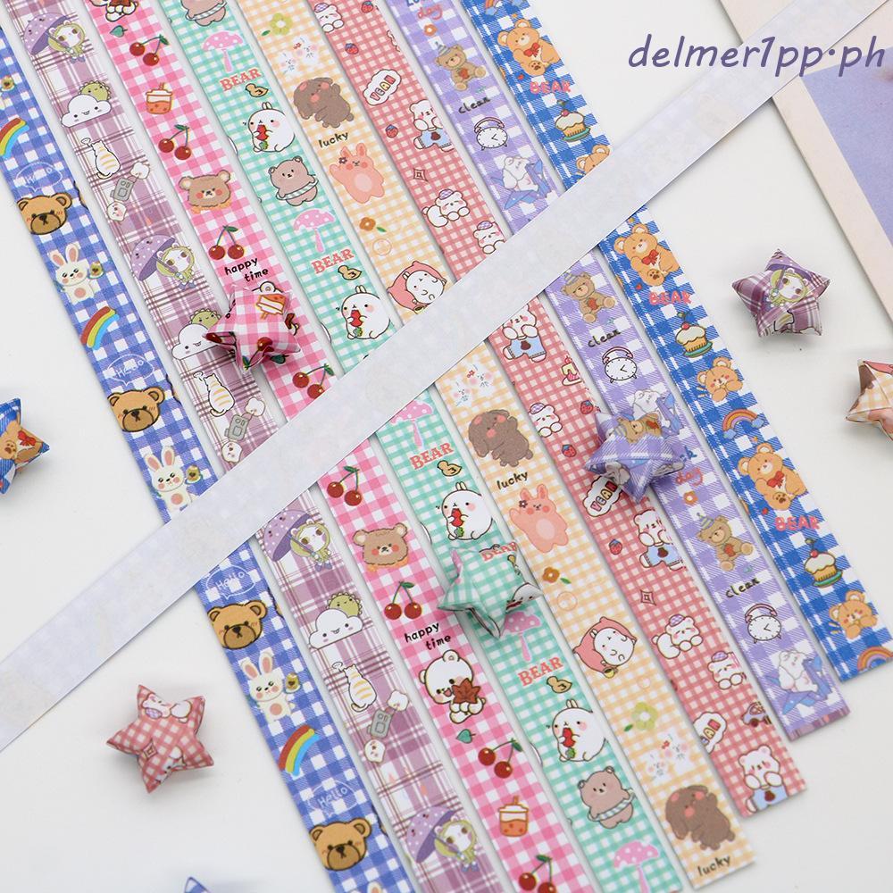 DELMERHOME Origami Stars Paper, Star Paper Strip Paper Paper Craft Star Folding Paper, Kawaii Lucky 