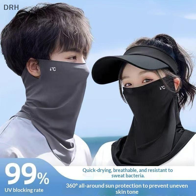 DRH Ice Silk UV Protection Face Mask Summer Ne Cover dành cho nữ Sunblo Cap để đi bộ ngoài trời VN