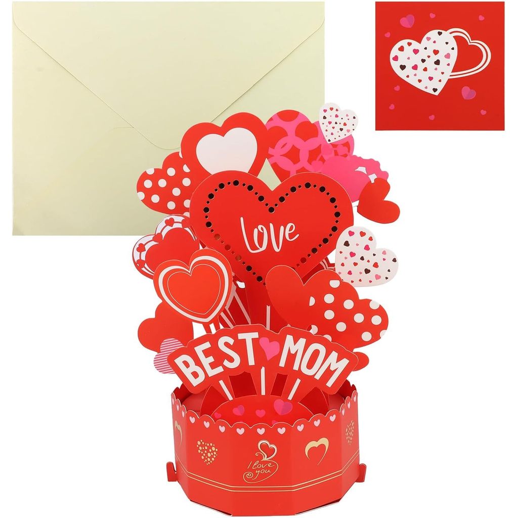 [3D Floral Design] Greeting Card / Heart Card / Gift For Mother / Modern Design Paper Flower Card / 