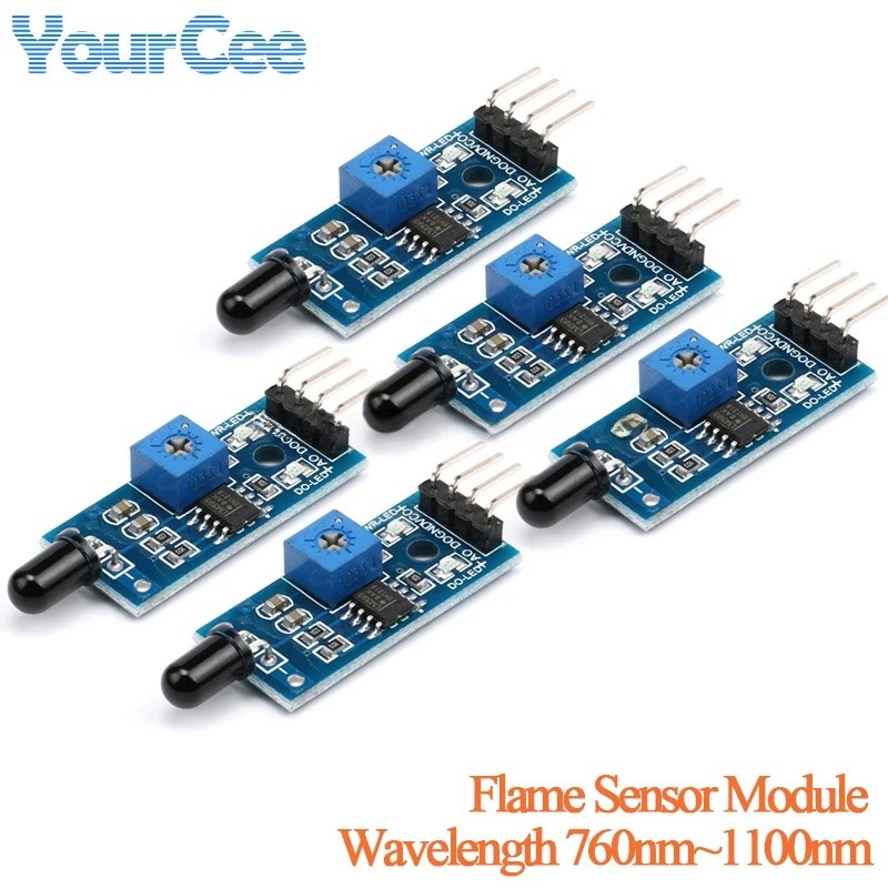 5 Cái / 1 Bộ so sánh LM393 Mô-đun cảm biến ngọn lửa Bảng phát hiện cháy IR Bộ thu hồng ngoại Bước só