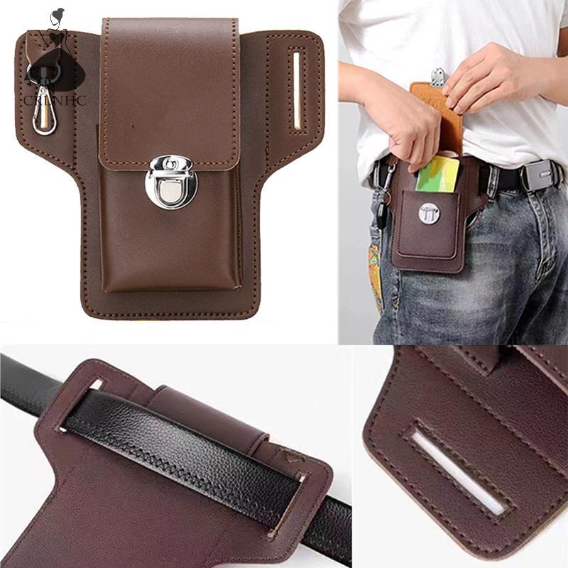 Crlnhc Thời Trang Nam Đa Năng Da Thắt Lưng Túi Điện Thoại Di Động Ví Du Lịch Ngoài Trời Thể Thao Bum Túi Vn