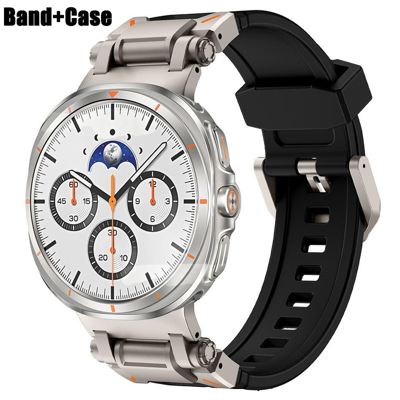 Ốp Lưng Kim Loại + Dây Silicon Cho Samsung Galaxy Watch 8 40 44MM Vòng Tay Thể Thao Cho Galaxy Watch