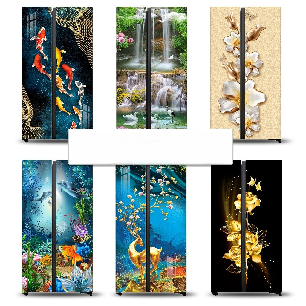(TL50) Decal dán tủ lạnh 2 cánh, 4 cánh side by side (105x180) , chống nước siêu bền, chất lượng, gi