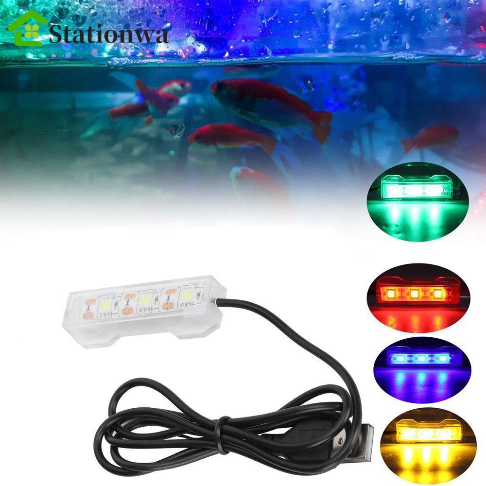 Stationwa STATIONWA Aquatic Plant Light Aquatic Plant USB LED Lighting Đèn LED bể cá Đèn bể cá nhỏ