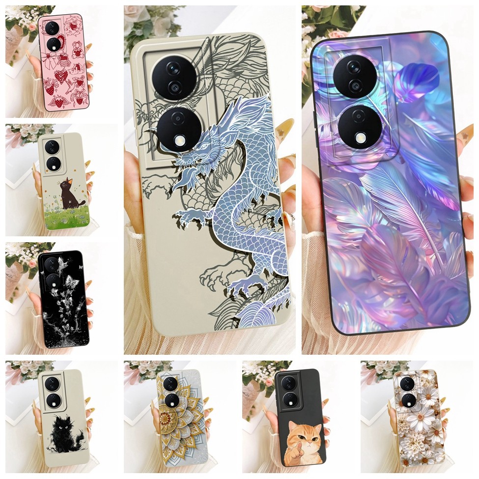 Vỏ Honor CLK-LX1 CLK-LX2 CLK-LX3 Vỏ Honor X7b Phim hoạt hình thời trang Vỏ điện thoại silicon vẽ ngộ