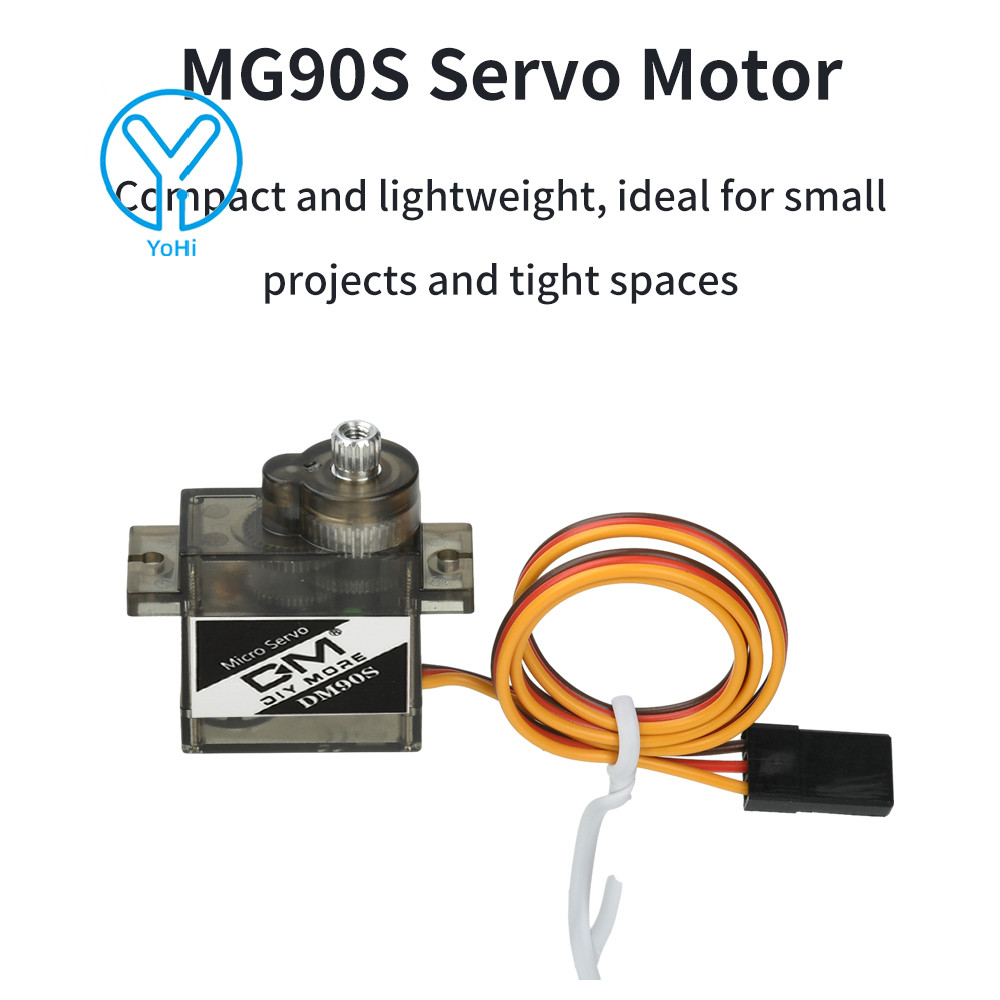 YoHi [Nhôm + Sắt] 1 bộ [Nhiều miếng] Động cơ servo Micro Analog MG90S, servo bánh răng kim loại 180 