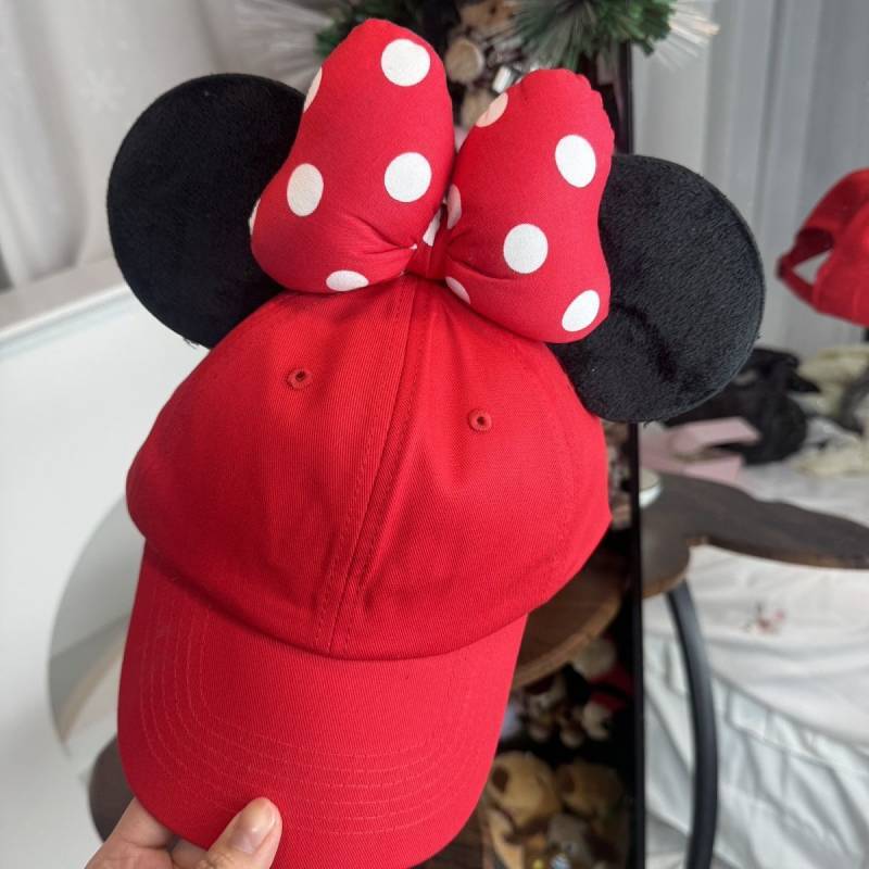Minnie Bow Hat Ear Baseball Cap Red Mickey Baseball Cap Cartoon Cute Sweet Hat hhmo