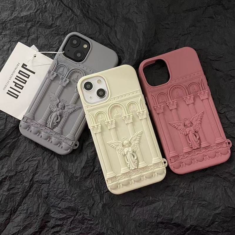 Thích hợp cho Samsung A44 Silicone Phong Cách Mới S A55S Bao Bì A54S Angels Ba Chiều Angel S Pink S 