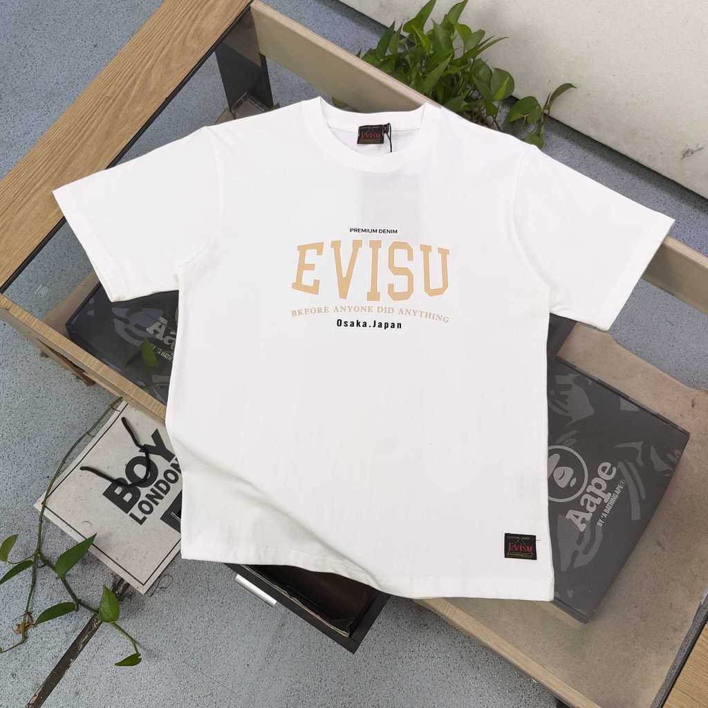 EVISU / Fushen 2026 Đầu Xuân Phong Cách Mới Áo Thun Ngắn Tay Nam Nữ Phong Cách Cặp Đôi Áo Chui Đầu K