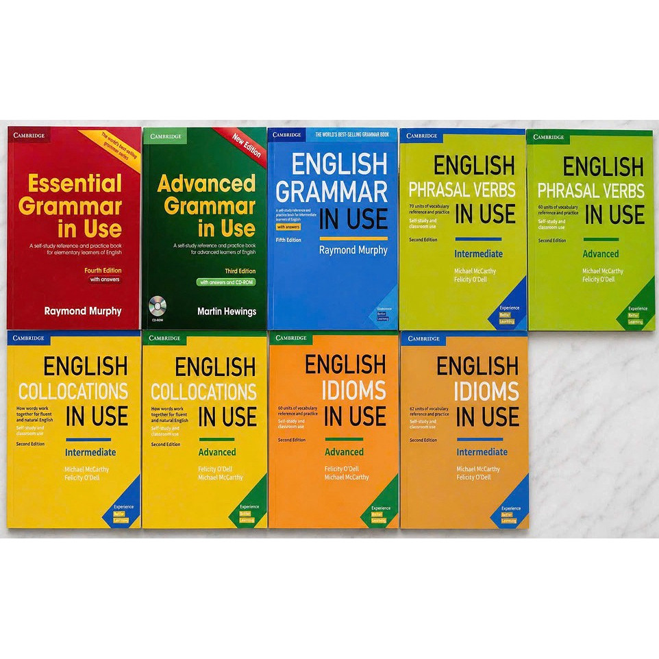 In màu bộ Grammar, Collocations, Phrasal Verbs, Idioms In Use - Có audio và key