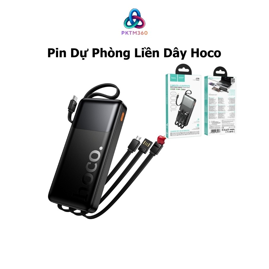 Sạc dự phòng Hoco J156 và J156A TypeC PD 20W & USB-A QC 3.0 22.5W, Kèm 4 Cáp sạc in/out TM360