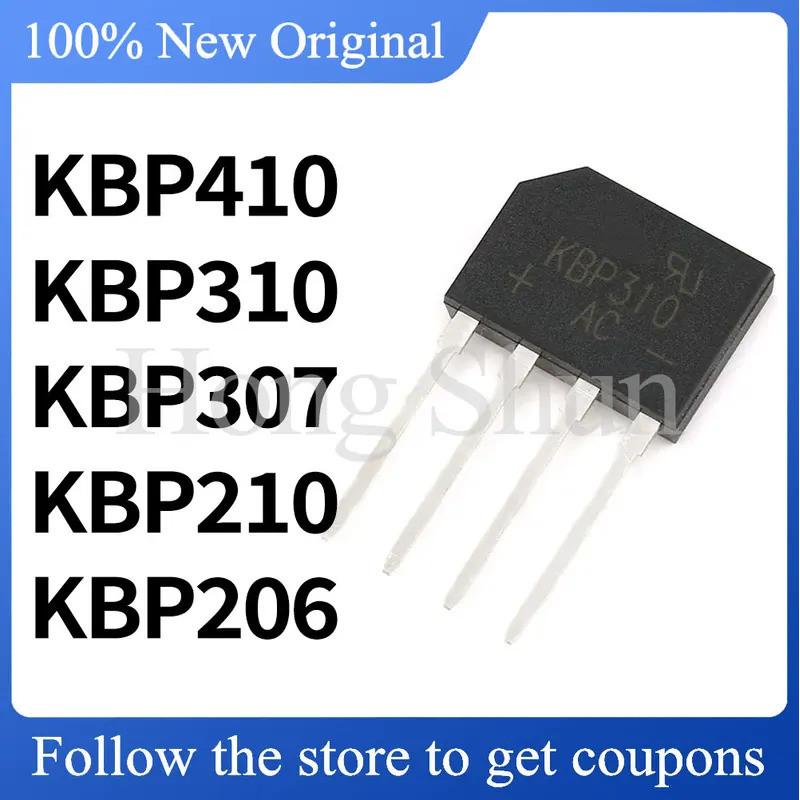 5 CHIẾC KBP410 KBP310 KBP307 KBP210 KBP206 cầu chỉnh lưu