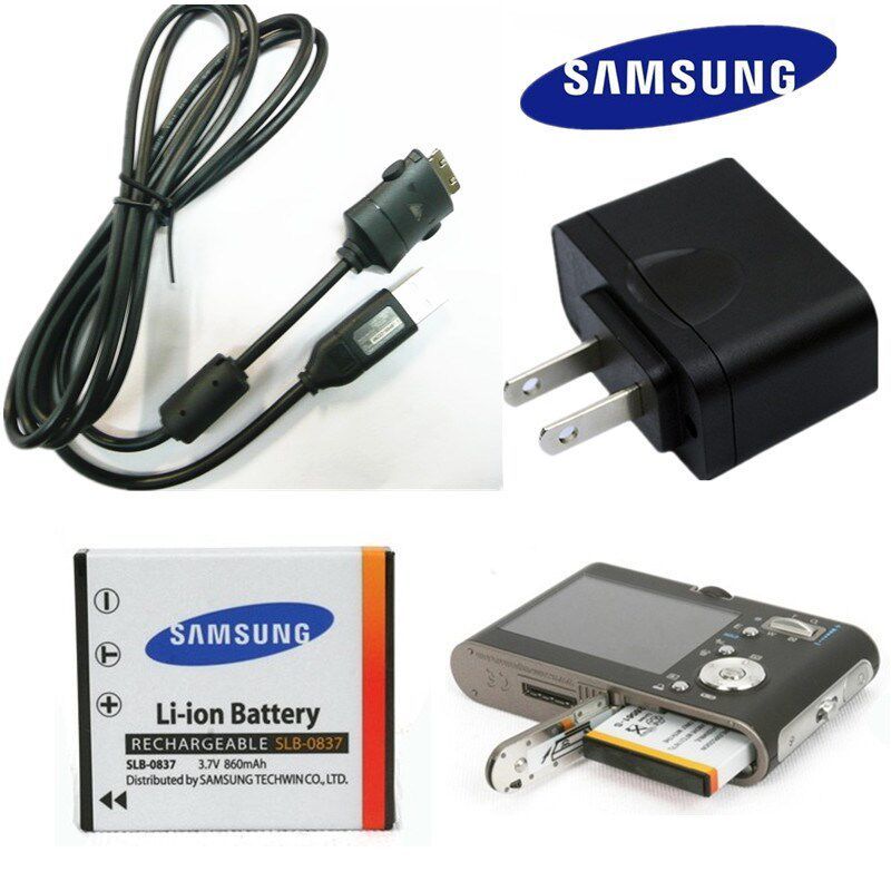 Camera Samsung Blues NV3 L73 NV5 NV7 I70 SLB-0837 Pin + Bộ sạc + Cáp dữ liệu