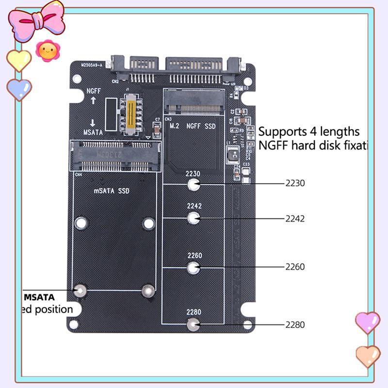 [vẻ đẹp & tuyết] NGFF To SATA 3 Vỏ HDD gắn ngoài MSATA SSD Adapter Board M.2 SATA Protocol [vn]