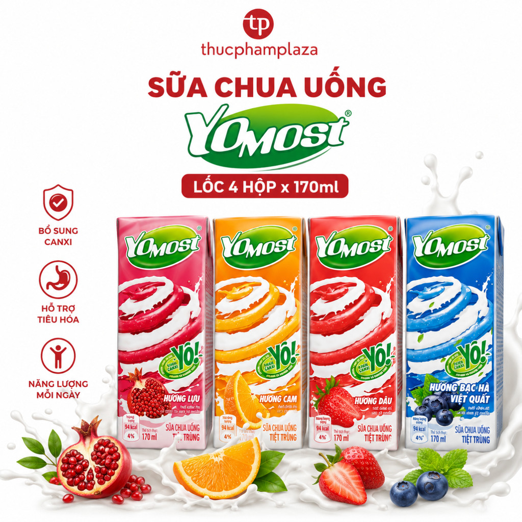 Sữa Chua Uống YOMOST Lốc 4 Hộp 170ml