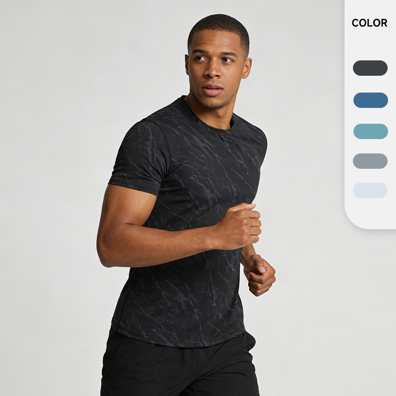New American Quick Drying Clothes Short Sleeve Printed Sports Running Workout T-shirt Fashion sports