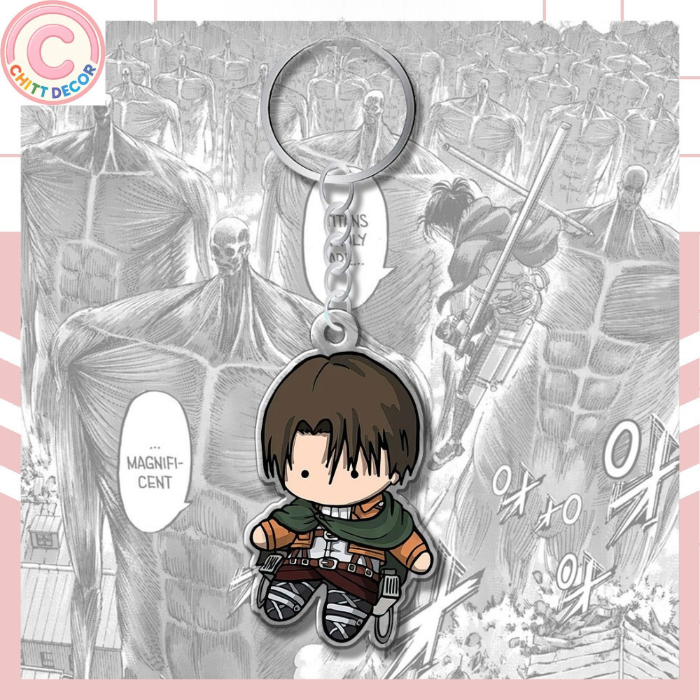 Móc khóa anime Attack on Titan, nhân vật chibi Eren Yeager Levi Ackerman Reiner Erwin, Anime Manga H